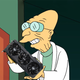 Professor Farnsworth holds an ASUS GPU, seemingly bringing good news to everyone.